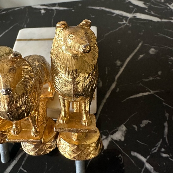 Set of 3 Heavy Gold Dog Trophy Topper/ Screw-On Decor Vintage - Picture 8 of 13